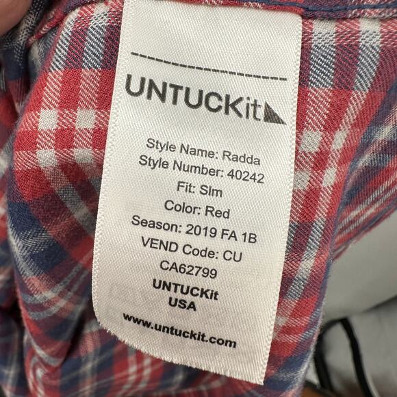 UNTUCKit Radda Slim Fit Flannel Plaid Button Down Shirt // XL - Picture 8 of 11